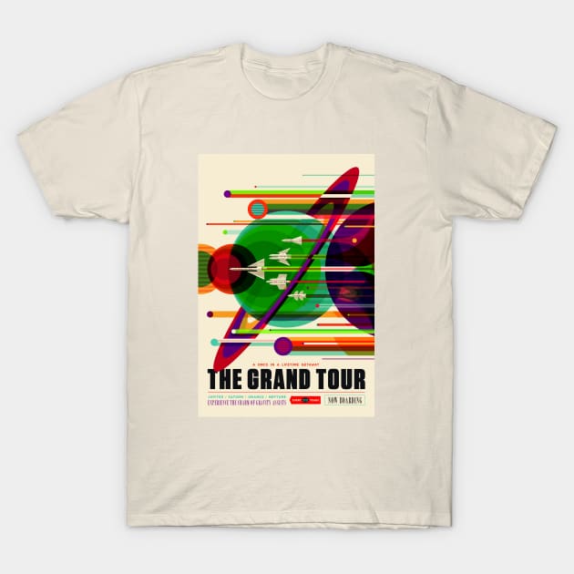 Retro Vintage Nasa Grand Tour Advert T-Shirt by MrWatanabe